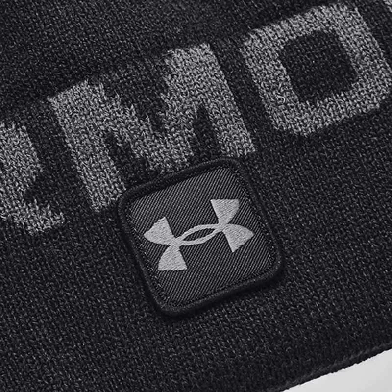 Under Armour UA Halftime Fleece Pom Bobble Hat Black / Pitch Grey 3 Under Armour UA Halftime Fleece Pom Bobble Hat Black / Pitch Grey - Image 2