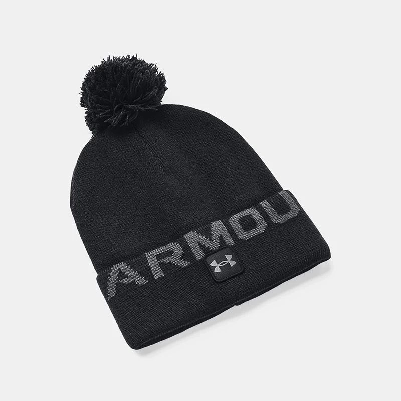 Under Armour UA Halftime Fleece Pom Bobble Hat Black / Pitch Grey 2 Under Armour UA Halftime Fleece Pom Bobble Hat Black / Pitch Grey