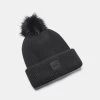 Under Armour Women's ColdGear® Infrared Halftime Ribbed Pom Beanie Black / Black