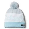Columbia Polar Powder™ II Bobble Hat Cirrus Grey / White / Spring Blue -Sports Equipment Discount Store 1979861 031 f presethigh res jpeg 300 dpi