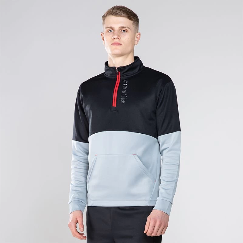 Men's Cody Hybrid Half Zip Top Black / Grey / Red 3 Men's Cody Hybrid Half Zip Top Black / Grey / Red