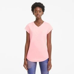 Puma Women's Favourite Heather Cat Training T-Shirt Elektro Peach Heather