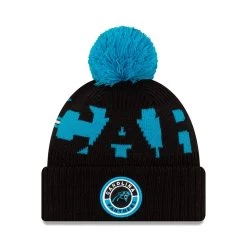 New Era Carolina Panthers On Field Sideline Bobble Knit Black / Sky