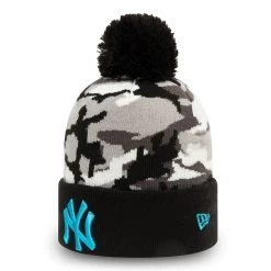 New Era New York Yankees Black Camo Cuff Bobble Hat