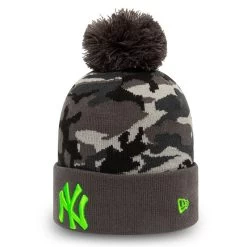 New Era New York Yankees Grey Camo Cuff Bobble Hat