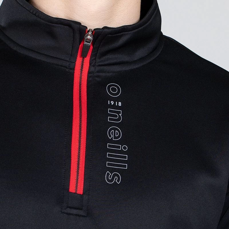 Men's Cody Hybrid Half Zip Top Black / Grey / Red 6 Men's Cody Hybrid Half Zip Top Black / Grey / Red - Image 4