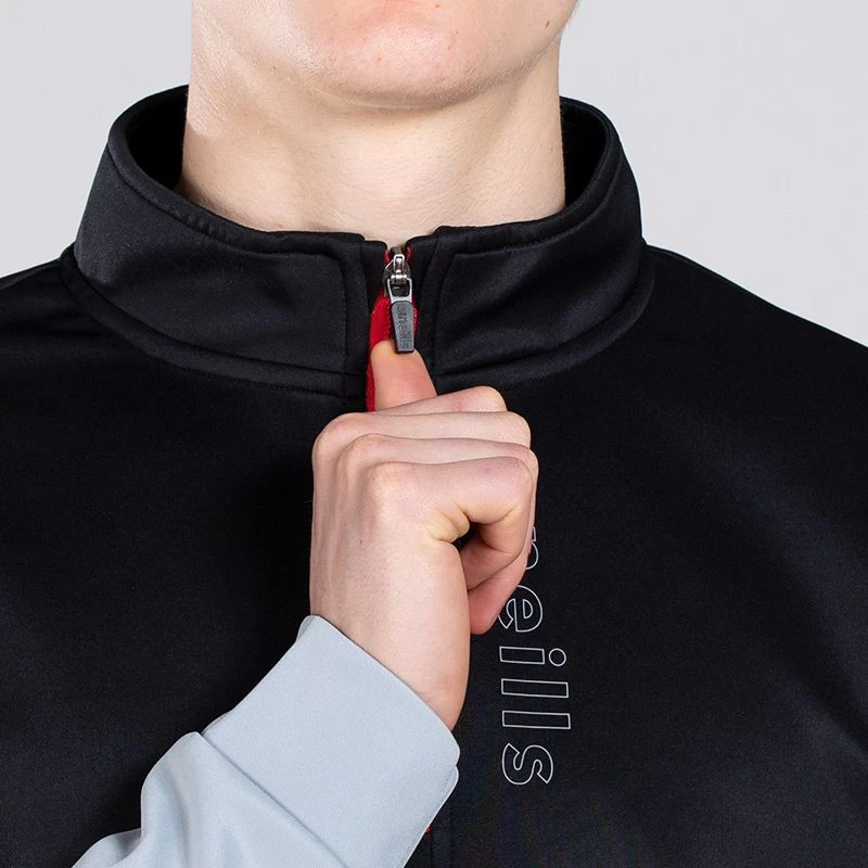 Men's Cody Hybrid Half Zip Top Black / Grey / Red 7 Men's Cody Hybrid Half Zip Top Black / Grey / Red - Image 5