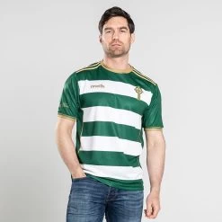 Celtic Cross Hooped Player Fit Jersey Green / White