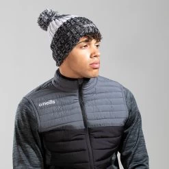 Bowen Bobble Hat Black White Grey -Sports Equipment Discount Store bowen 83 bobble hat marl blk gun met wht 1