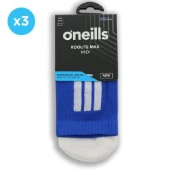 Koolite Max Midi Socks 3 Pack Royal / White -Sports Equipment Discount Store coolmax koolite midi roy wht 3 3