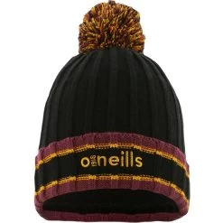 Kids' Darcy Bobble Hat Black / Maroon / Amber