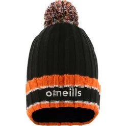 Kids' Darcy Bobble Hat Black / Orange / White