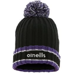 Darcy Bobble Hat Black / Purple / White