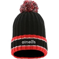 Darcy Bobble Hat Black / Red / White