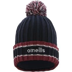 Kids' Darcy Bobble Hat Marine / Maroon / White