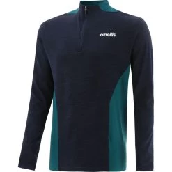 Men's Hayden Brushed Half Zip Top Marine / Green / Amber