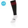 Kids' Koolite Max Premium Sports Socks 3 Pack Black / Red -Sports Equipment Discount Store kmpr s02 0 gen bkrdxx adlt p1x12 1