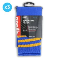 Kids' Koolite Max Premium Sports Socks Bars 3 Pack Royal / Amber -Sports Equipment Discount Store kmpr s02 0 gen roamxx adlt p3x12 1