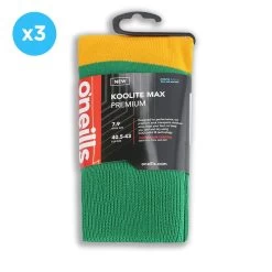 Men's Koolite Max Premium Sports Socks Hoops 3 Pack Green / Amber -Sports Equipment Discount Store kmpr s03 0 gen gnamxx 79 p3 2