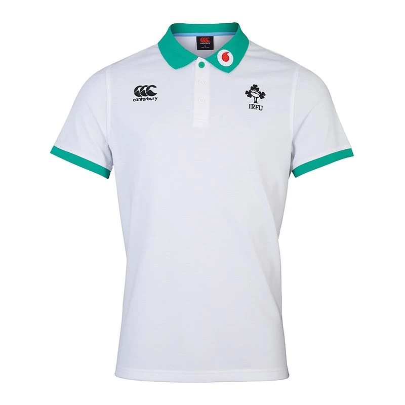 Canterbury Ireland Rugby IRFU 2023/24 Men's Team Polo Shirt Bright White / Deep Mint 3 Canterbury Ireland Rugby IRFU 2023/24 Men's Team Polo Shirt Bright White / Deep Mint