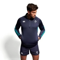 Canterbury Ireland Rugby IRFU 2023/24 Men's Half Zip Training Top Evening Blue / Deep Lake