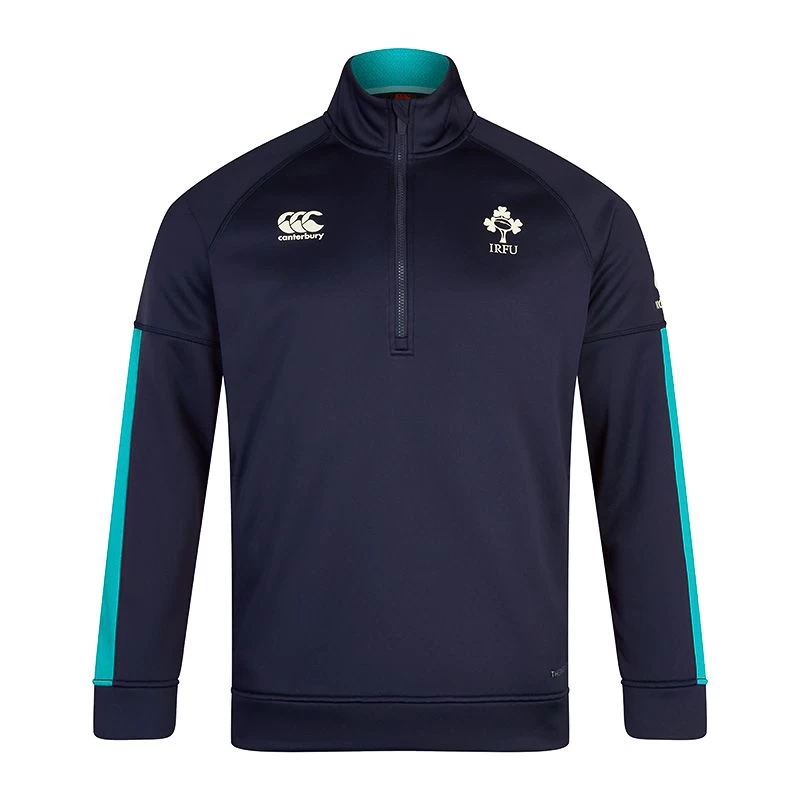 Canterbury Ireland Rugby IRFU 2023/24 Men's Half Zip Training Top Evening Blue / Deep Lake 5 Canterbury Ireland Rugby IRFU 2023/24 Men's Half Zip Training Top Evening Blue / Deep Lake - Image 3