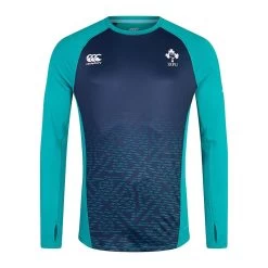 Canterbury Ireland Rugby IRFU 2023/24 Men's Long Sleeve Light Training T-Shirt Deep Lake / Evening Blue -Sports Equipment Discount Store q a007575as6 y1