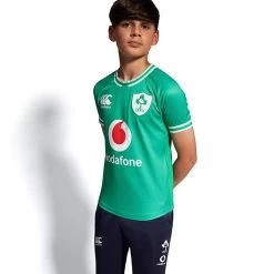 Canterbury Ireland Rugby IRFU 2023/24 Kids' Home Pro Jersey Deep Mint