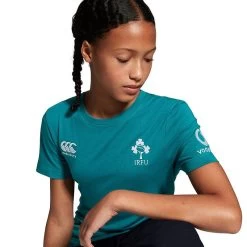 Canterbury Ireland Rugby IRFU 2023/24 Kids' Cotton T-Shirt Deep Lake -Sports Equipment Discount Store q a008314as2 w2