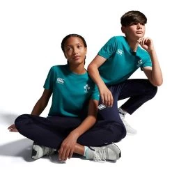Canterbury Ireland Rugby IRFU 2023/24 Kids' Cotton T-Shirt Deep Lake -Sports Equipment Discount Store q a008314as2 x1