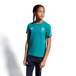 Canterbury Ireland Rugby IRFU 2023/24 Kids' Cotton T-Shirt Deep Lake