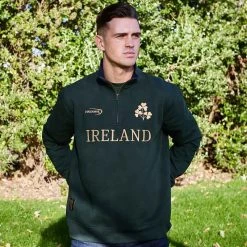 Lansdowne Men's Ireland Quarter Zip Fleece Bottle / Gold