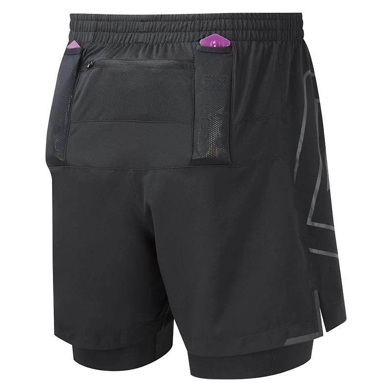 Ronhill Men's Tech Marathon Twin Short Black - Image 2