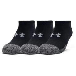 Under Armour HeatGear No Show Socks 3 Pack Black / Steel