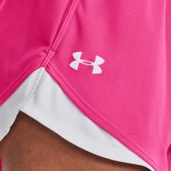 Under Armour Women's UA Play Up Shorts 3.0 Electro Pink / White -Sports Equipment Discount Store s7.v5 1344552 695 sidedet