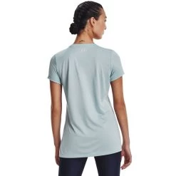 Under Armour Women's Tech Solid Logo Arch T-Shirt Breaker Blue / White -Sports Equipment Discount Store s7.v5 1369864 478 bc