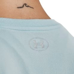 Under Armour Women's Tech Solid Logo Arch T-Shirt Breaker Blue / White -Sports Equipment Discount Store s7.v5 1369864 478 bckdet