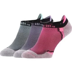 Stride Trainer Socks With Heel Tab 3 Pack Green / Purple / Pink