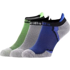 Stride Trainer Socks With Heel Tab 3 Pack Green / White / Royal