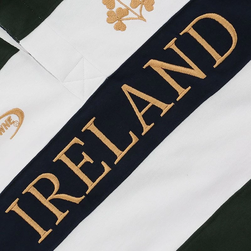Men's Lansdowne Ireland Stripe Short Sleeve Rugby Top Bottle / White 8 Men's Lansdowne Ireland Stripe Short Sleeve Rugby Top Bottle / White - Image 6